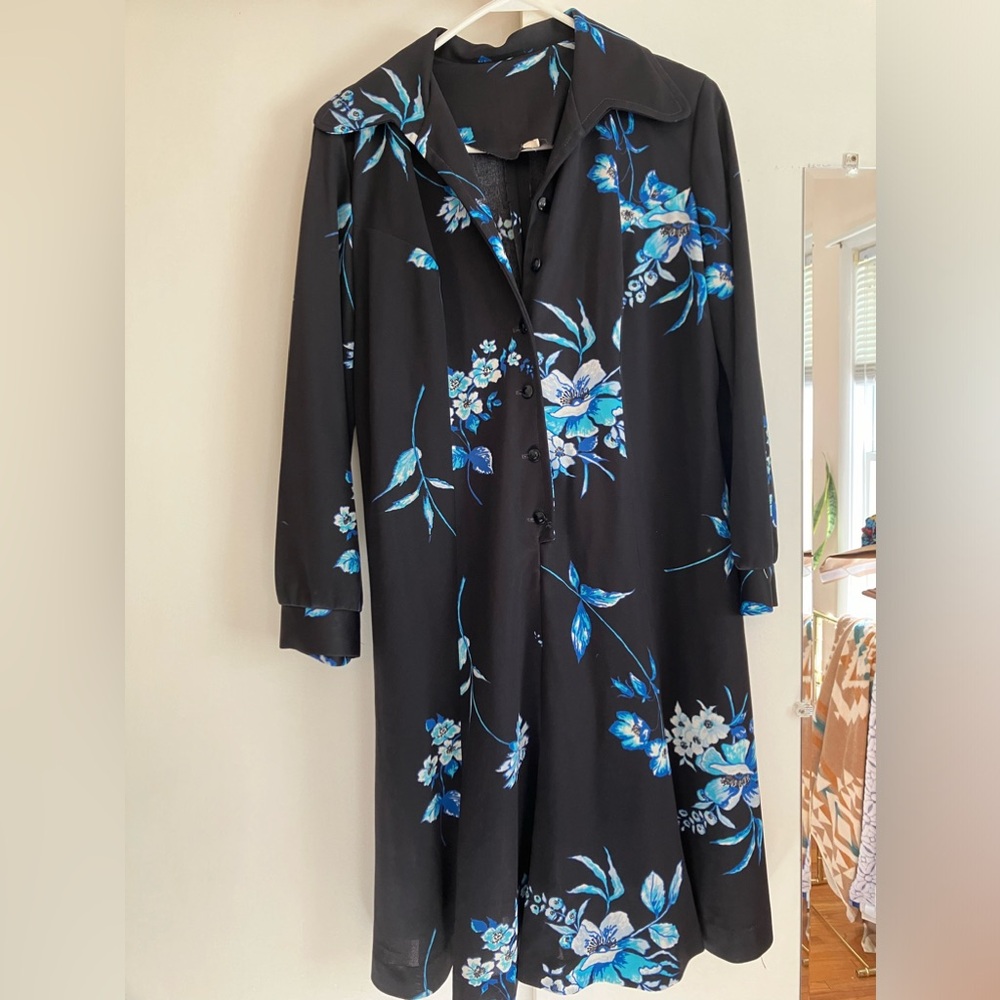 Vintage Floral Button Up Dress